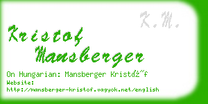 kristof mansberger business card